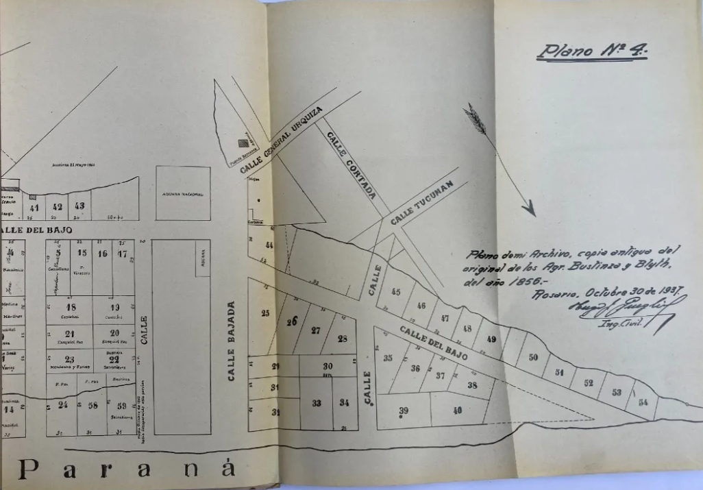 Plano histórico de loteo